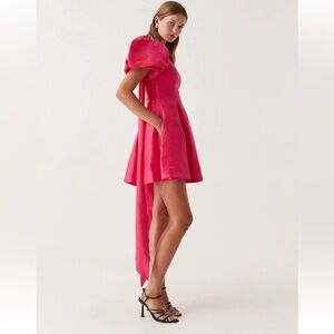 Aje Pink Asymmetrical One Shoulder Cocktail Dress